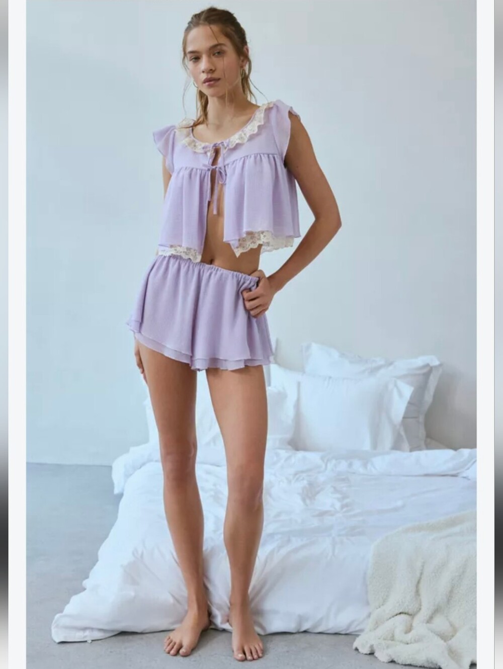 Out From Under Lavender Sabrina Sleep Shorts Lounge Chill Cozy Sexy XL